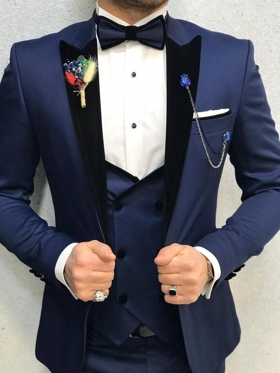 Blue Textured Tuxedo (42)